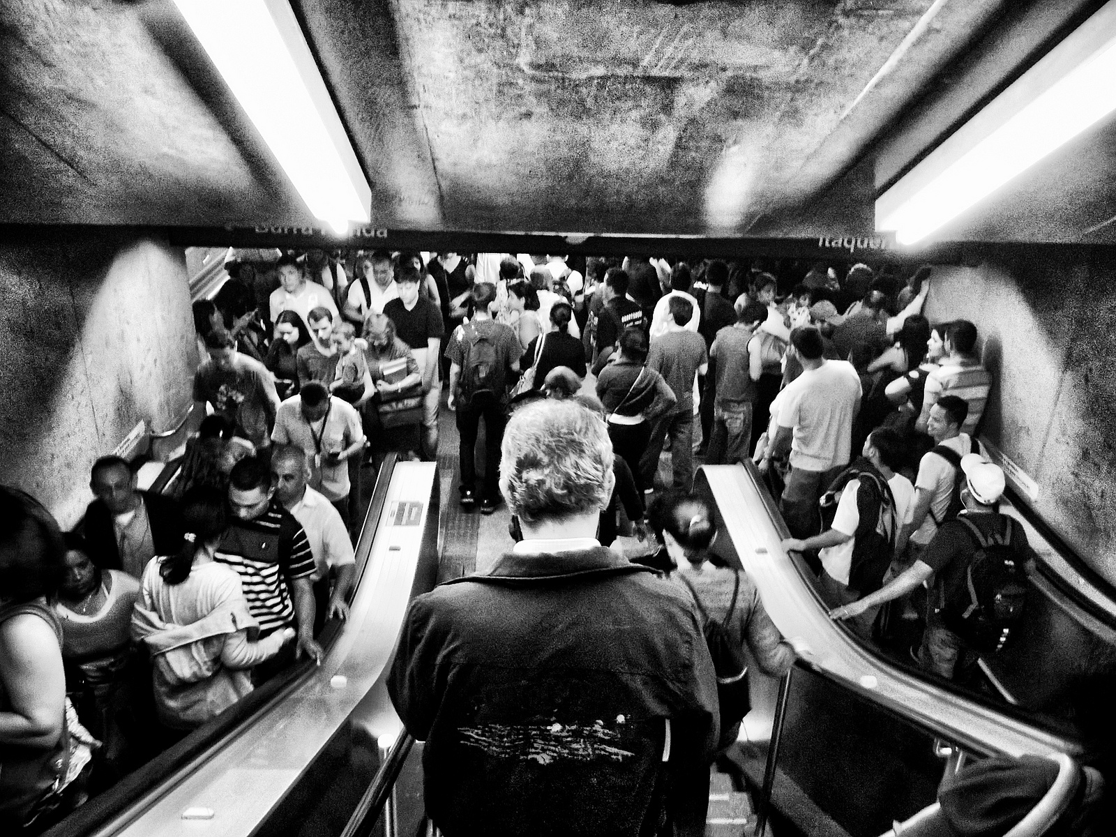 Photo of crowded staircase 