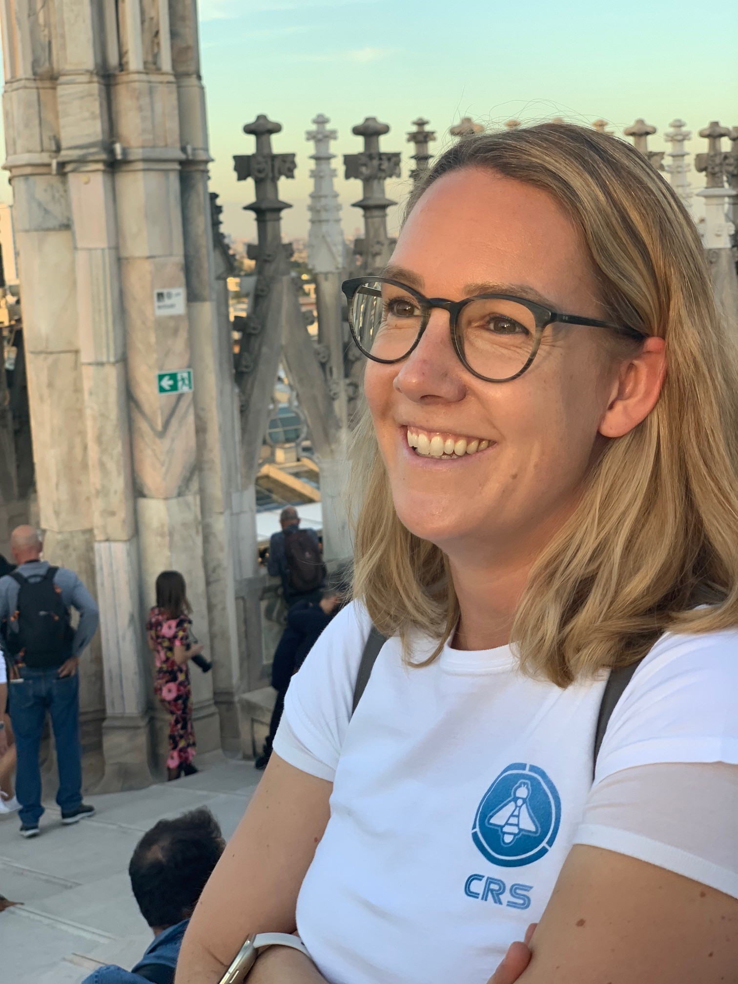 Fränzi at the top of the Milan Cathedral during the CRS developer retreat in 2022.